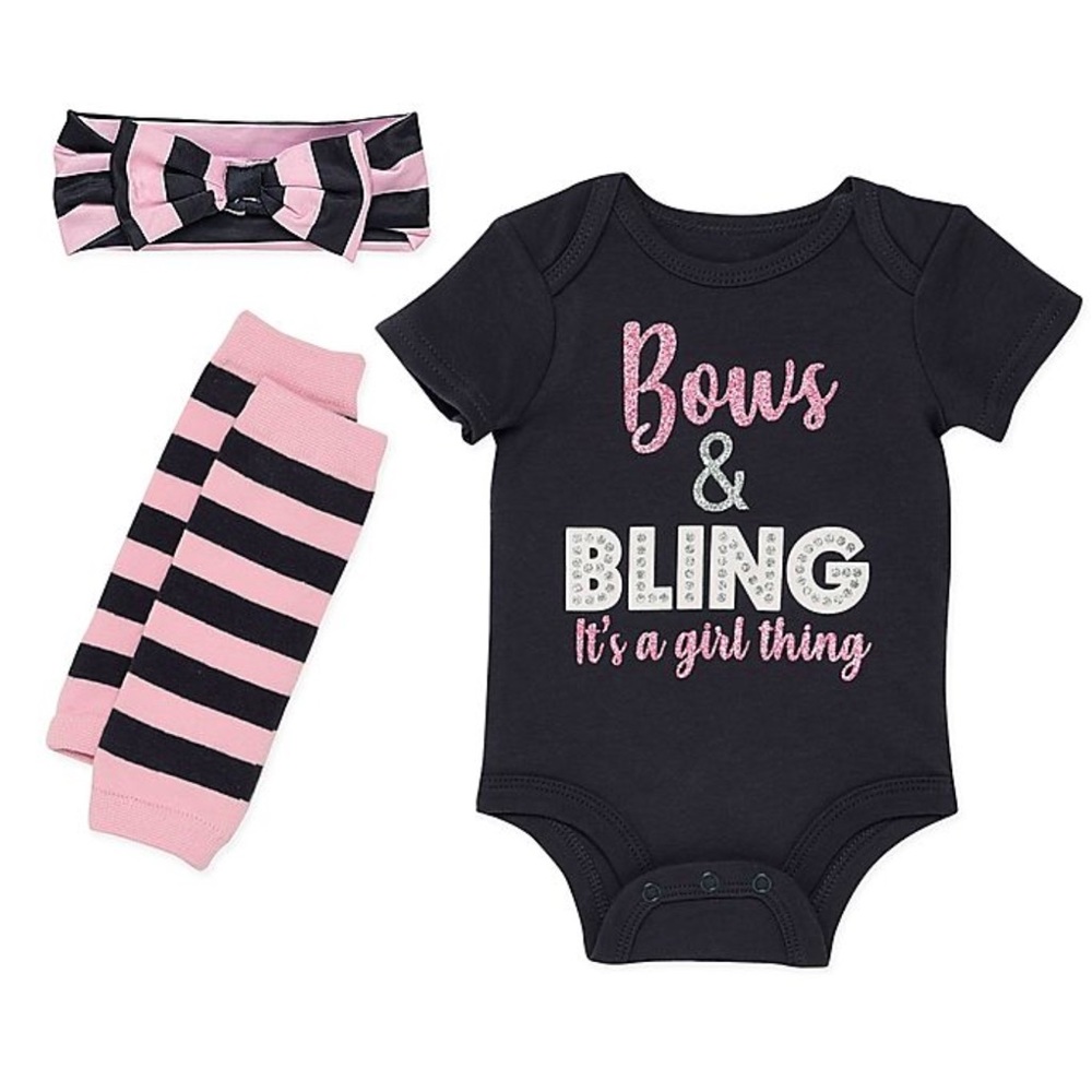 Baby Starters 3-Piece Bows and Bling Set